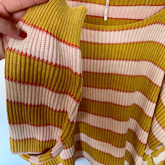 Free People Just My Stripe Sweater Sz M - Picture 5 of 9